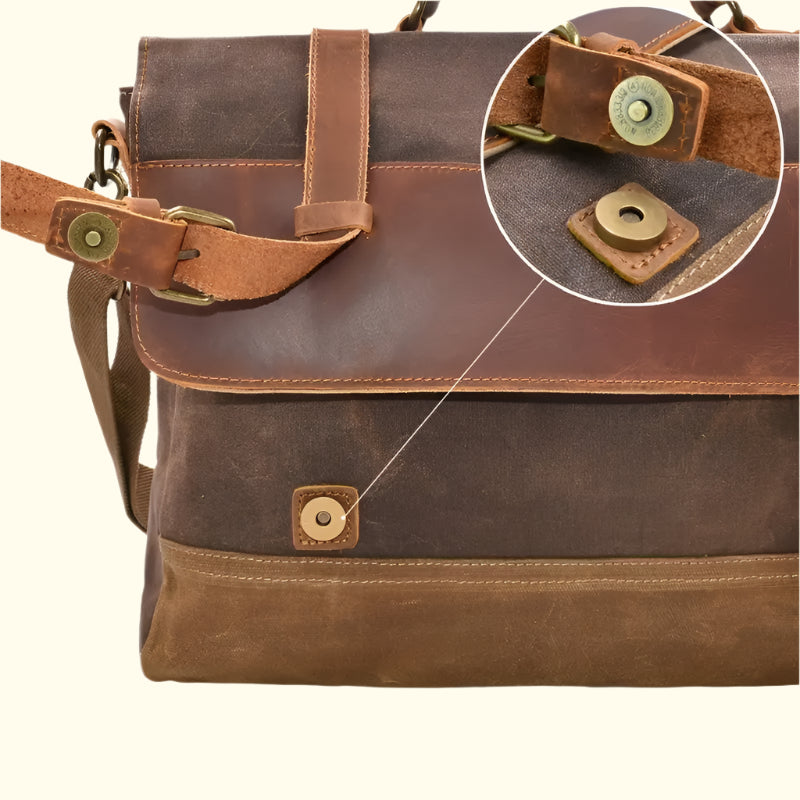 Summit Bound Vintage Canvas Leather Briefcase