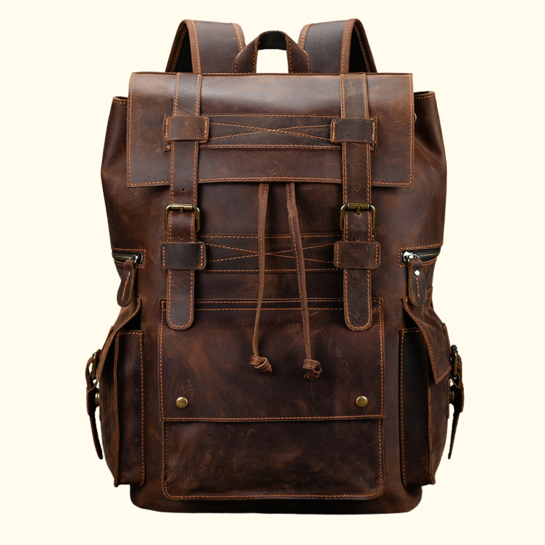 RetroRove Vintage Leather Backpack