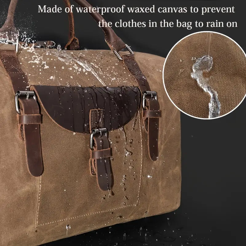 Voyager's Haven Canvas & Leather Duffle Bag