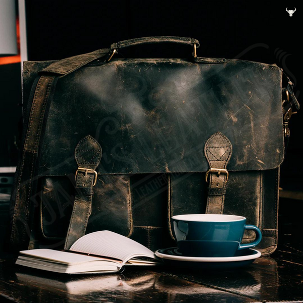 Retro Buffalo Leather Briefcase | James Leather