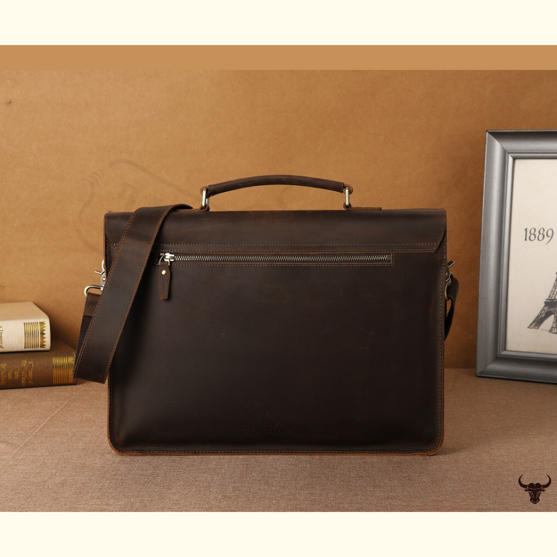 Crazy Horse Cowhide Leather Briefcase