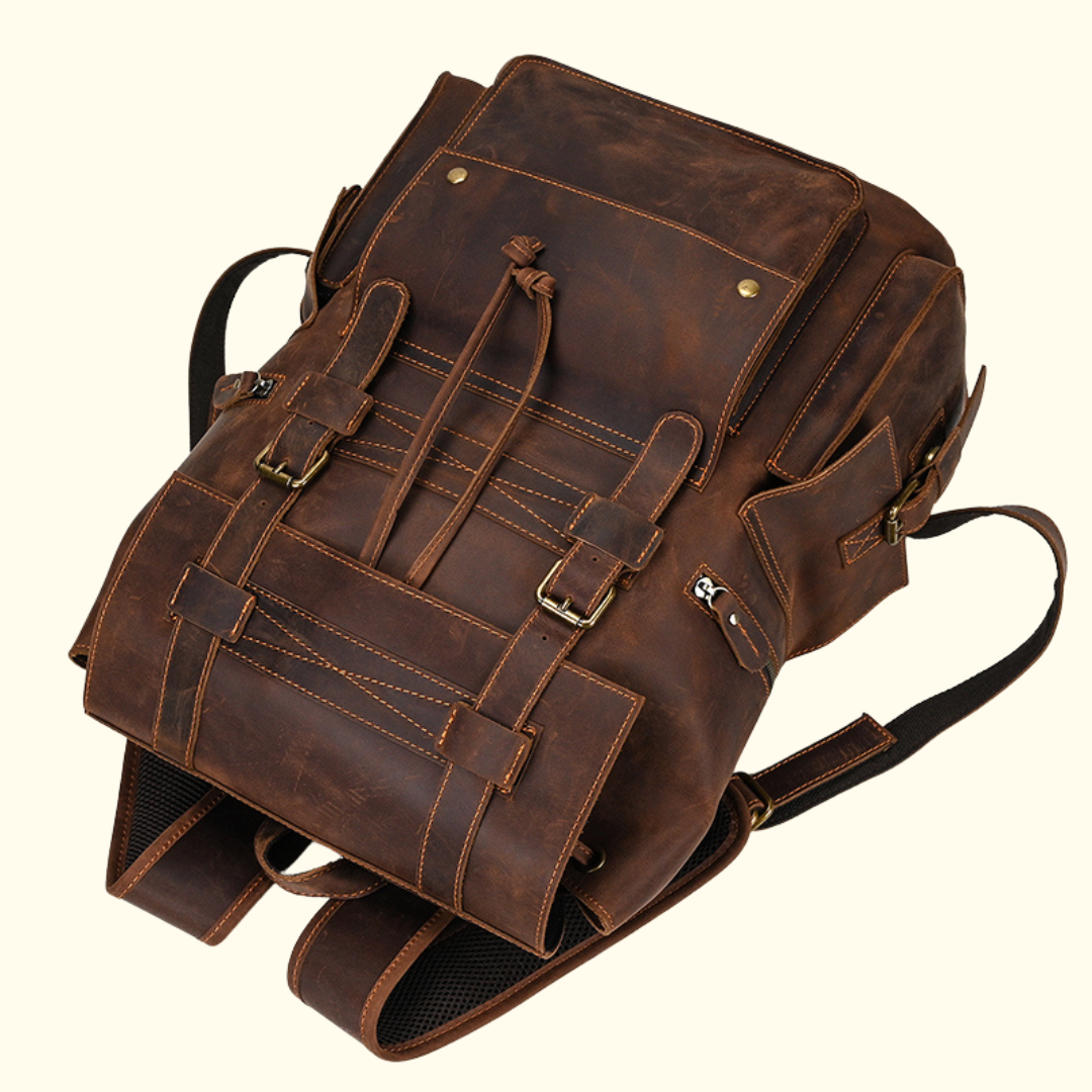RetroRove Vintage Leather Backpack