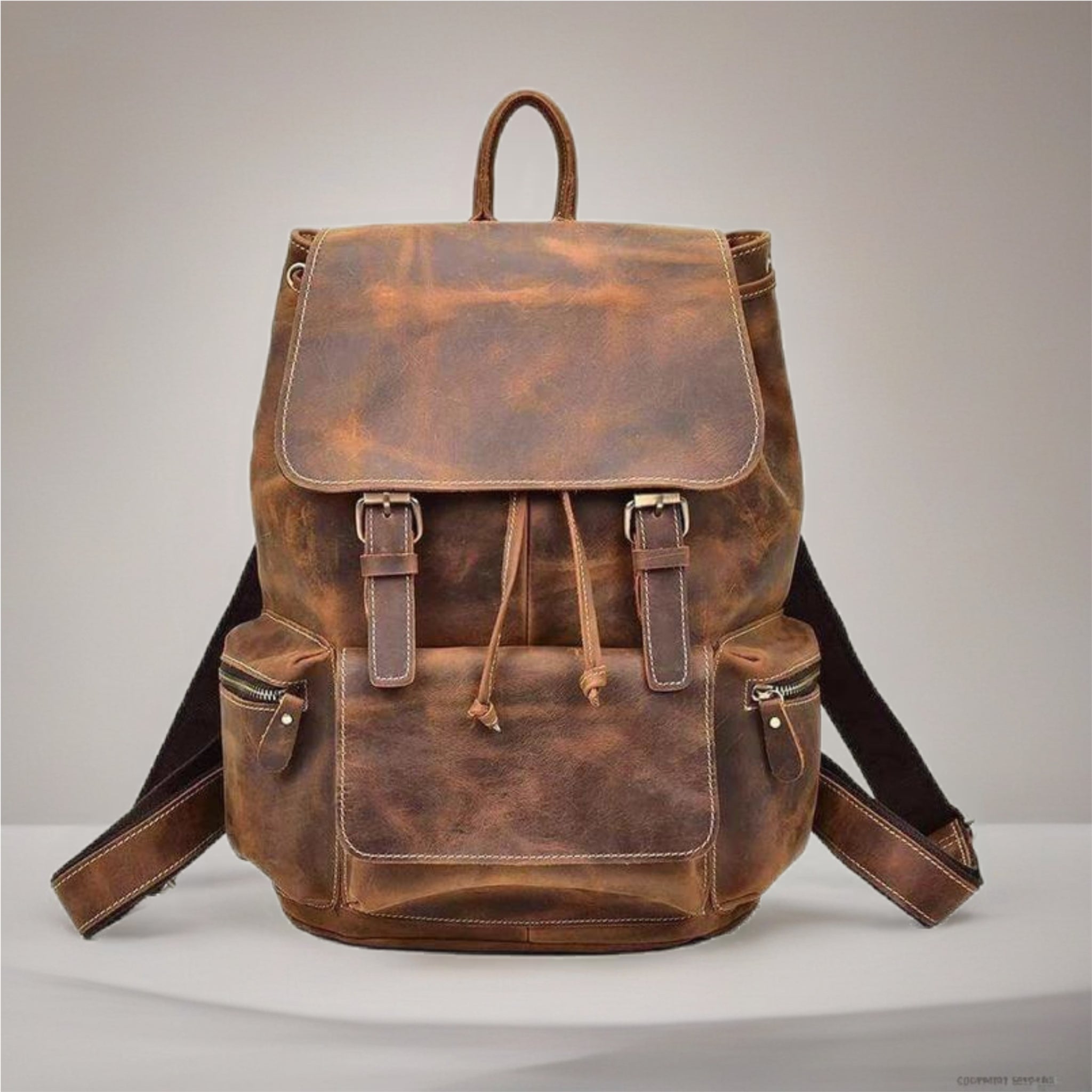 16" Crazy Horse Water Buffalo Leather Backpack