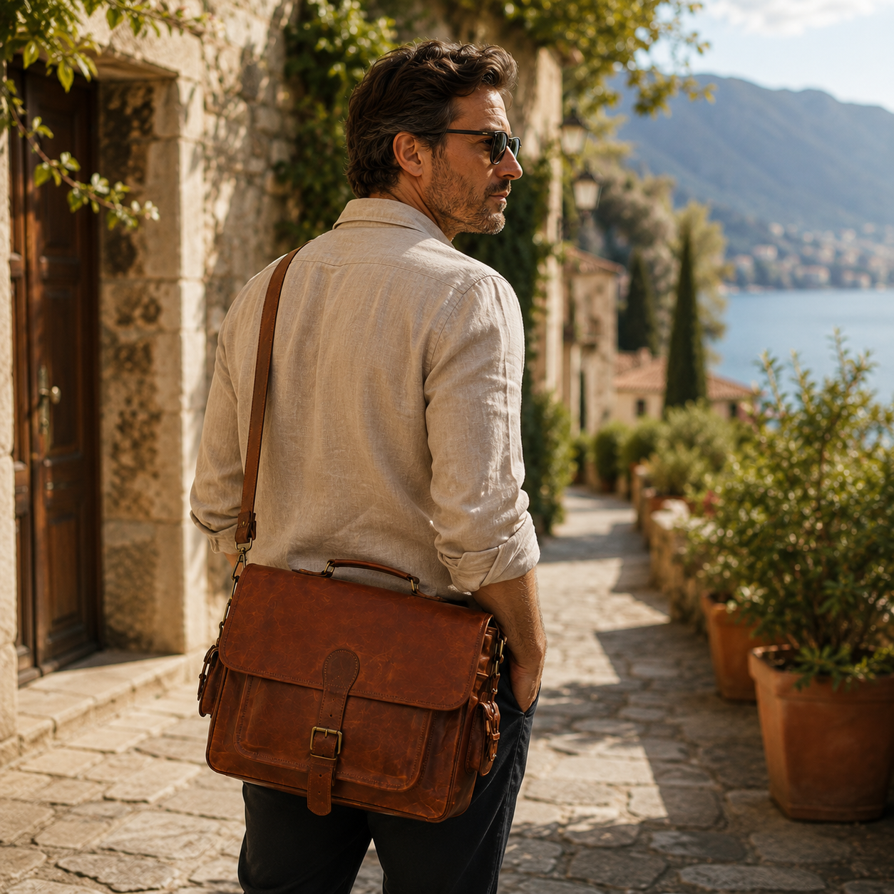 Vintage Leather Briefcase Bag