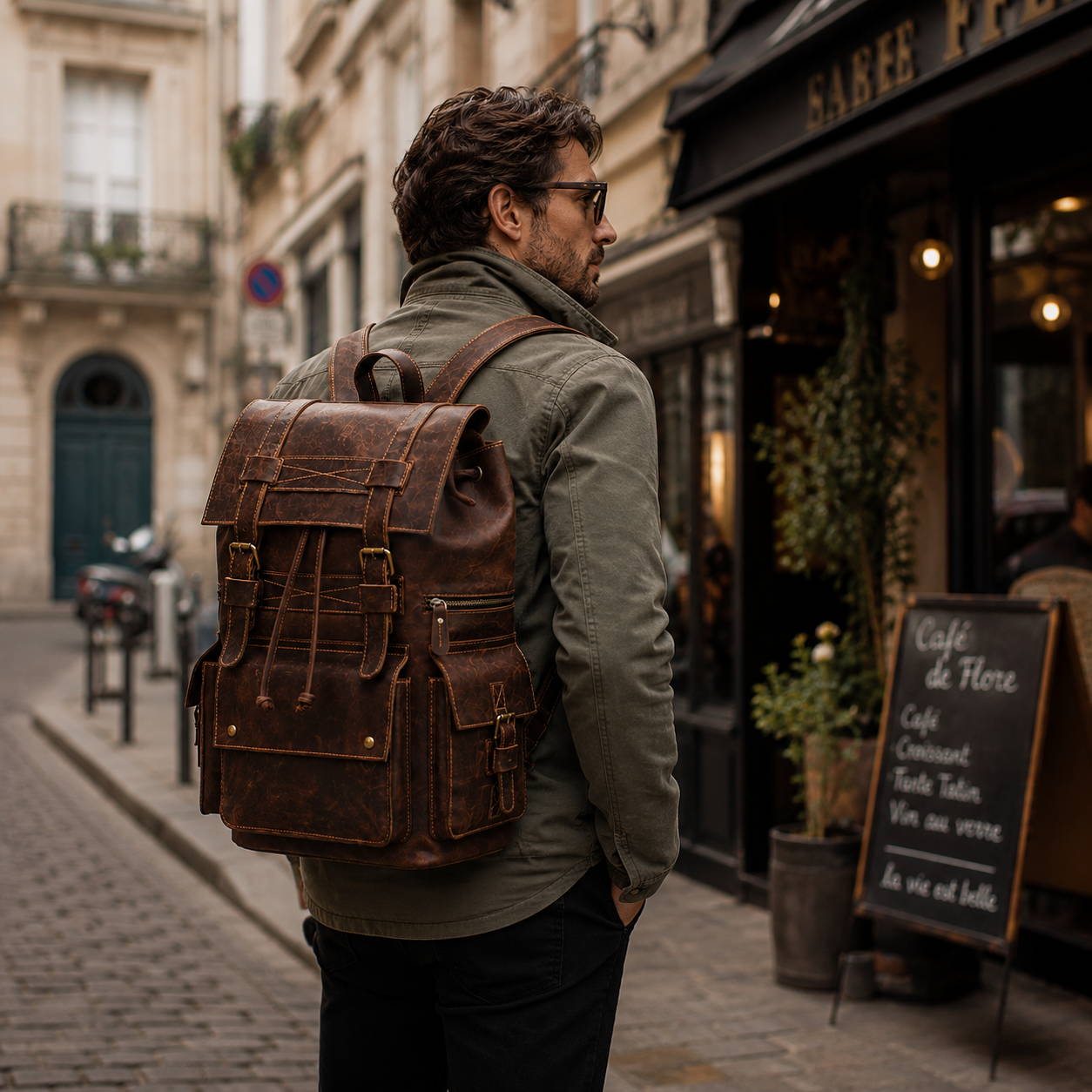 RetroRove Vintage Leather Backpack