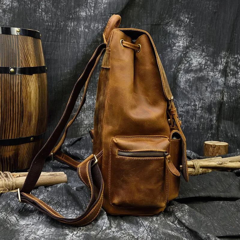 16" Crazy Horse Water Buffalo Leather Backpack