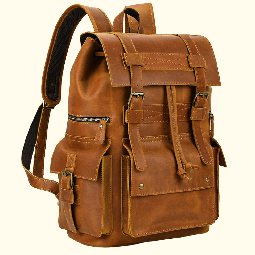 RetroRove Vintage Leather Backpack