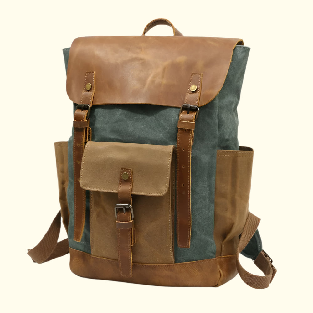 Seattle Heritage Canvas Leather Backpack
