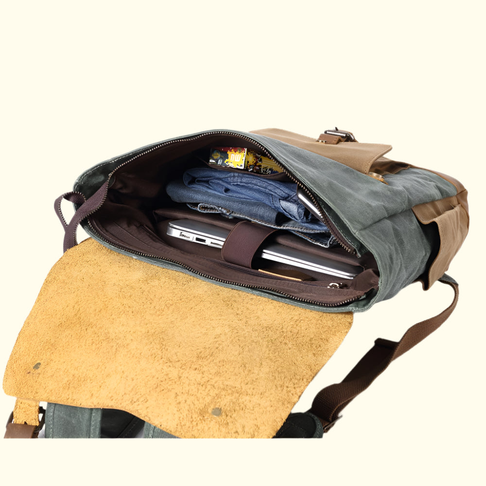 Seattle Heritage Canvas Leather Backpack