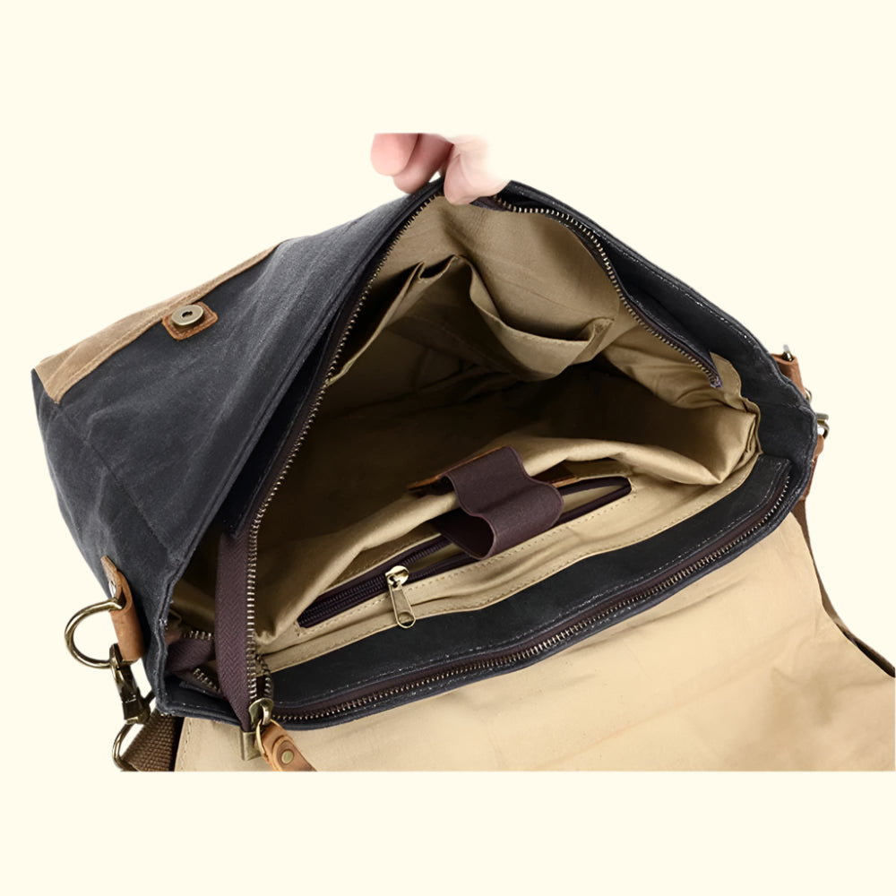 Summit Bound Vintage Canvas Leather Briefcase