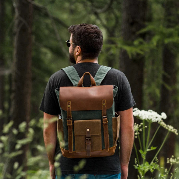 Seattle Heritage Canvas Leather Backpack