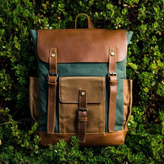 Seattle Heritage Canvas Leather Backpack