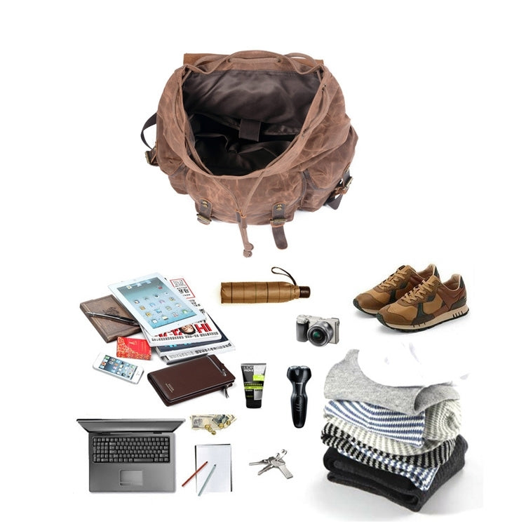 Canyon Adventure Canvas Leather Backpack