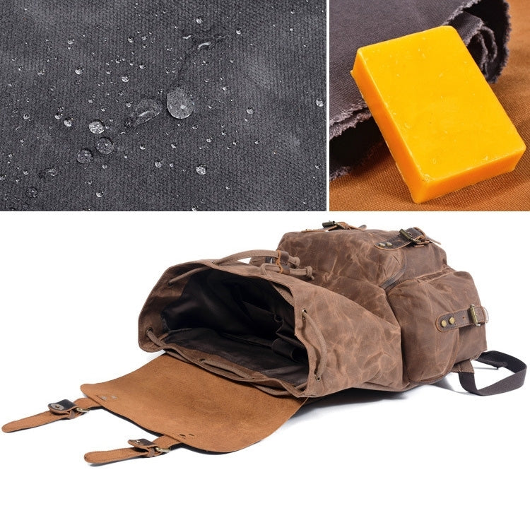Canyon Adventure Canvas Leather Backpack