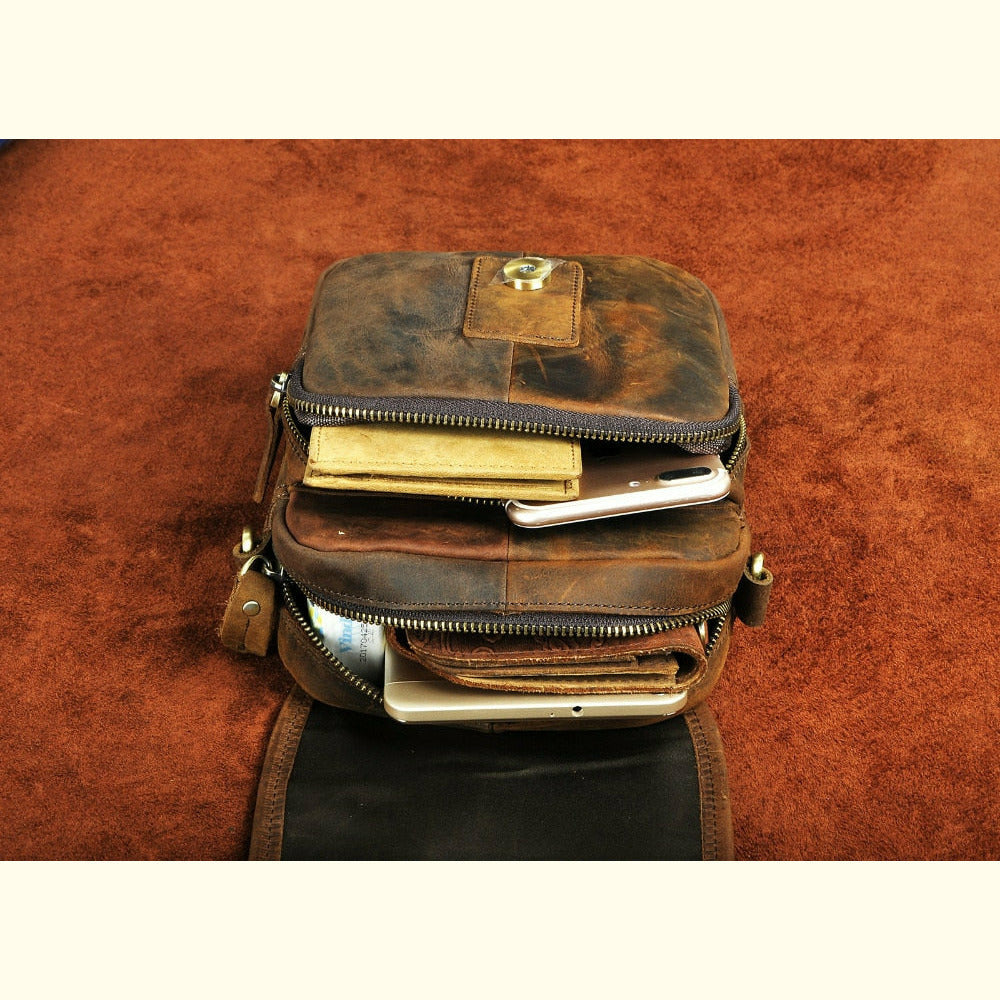 Zapopan Leather Messenger Pouch