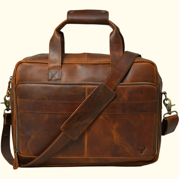 Leather Laptop Sleeve - Bourbon