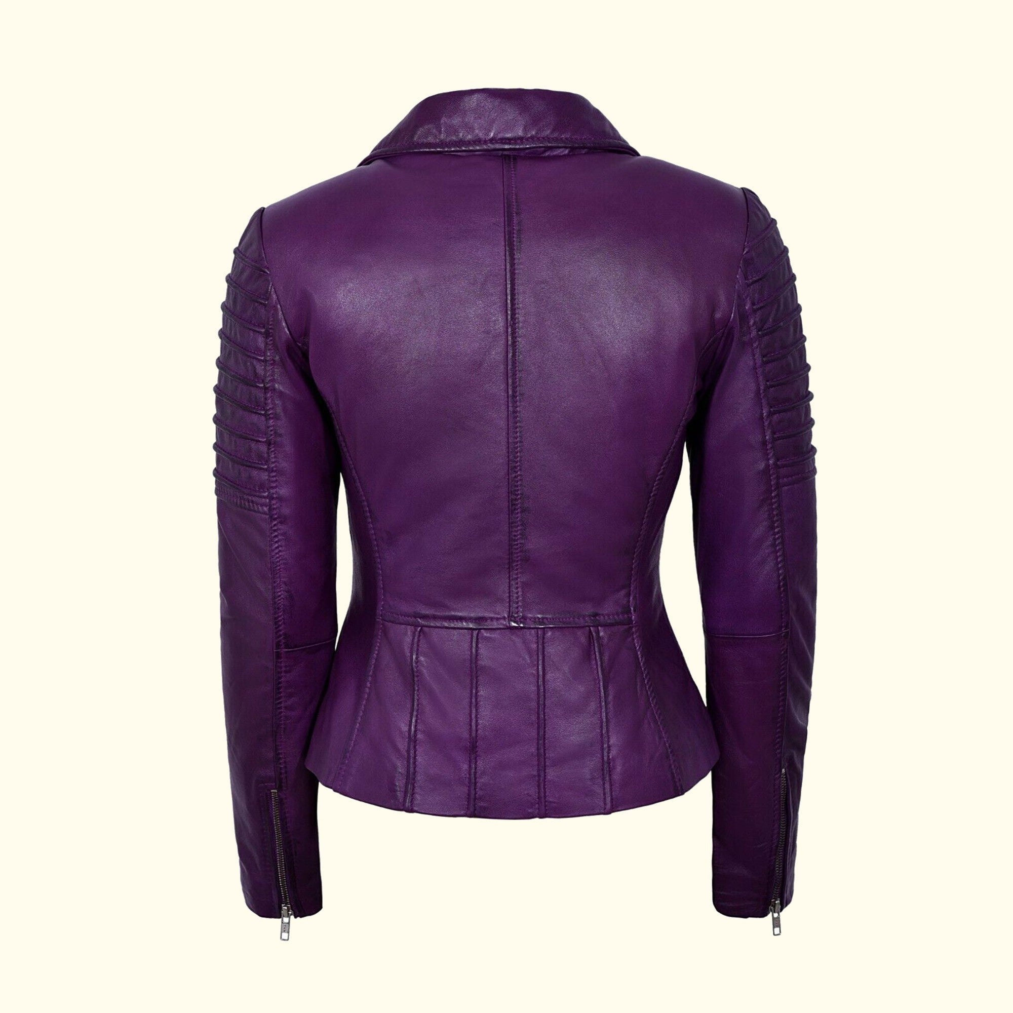 Annie Classic Purple Leather Jacket