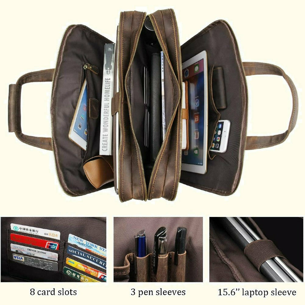 Monterrey Buffalo Leather Business Briefcase