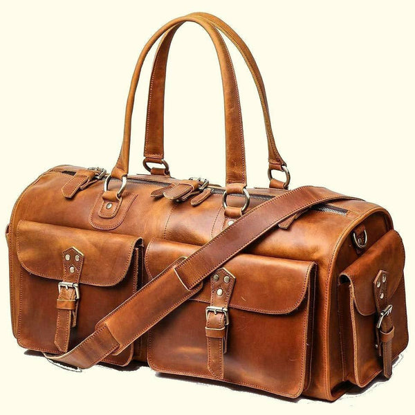 Big leather 2025 duffle bag