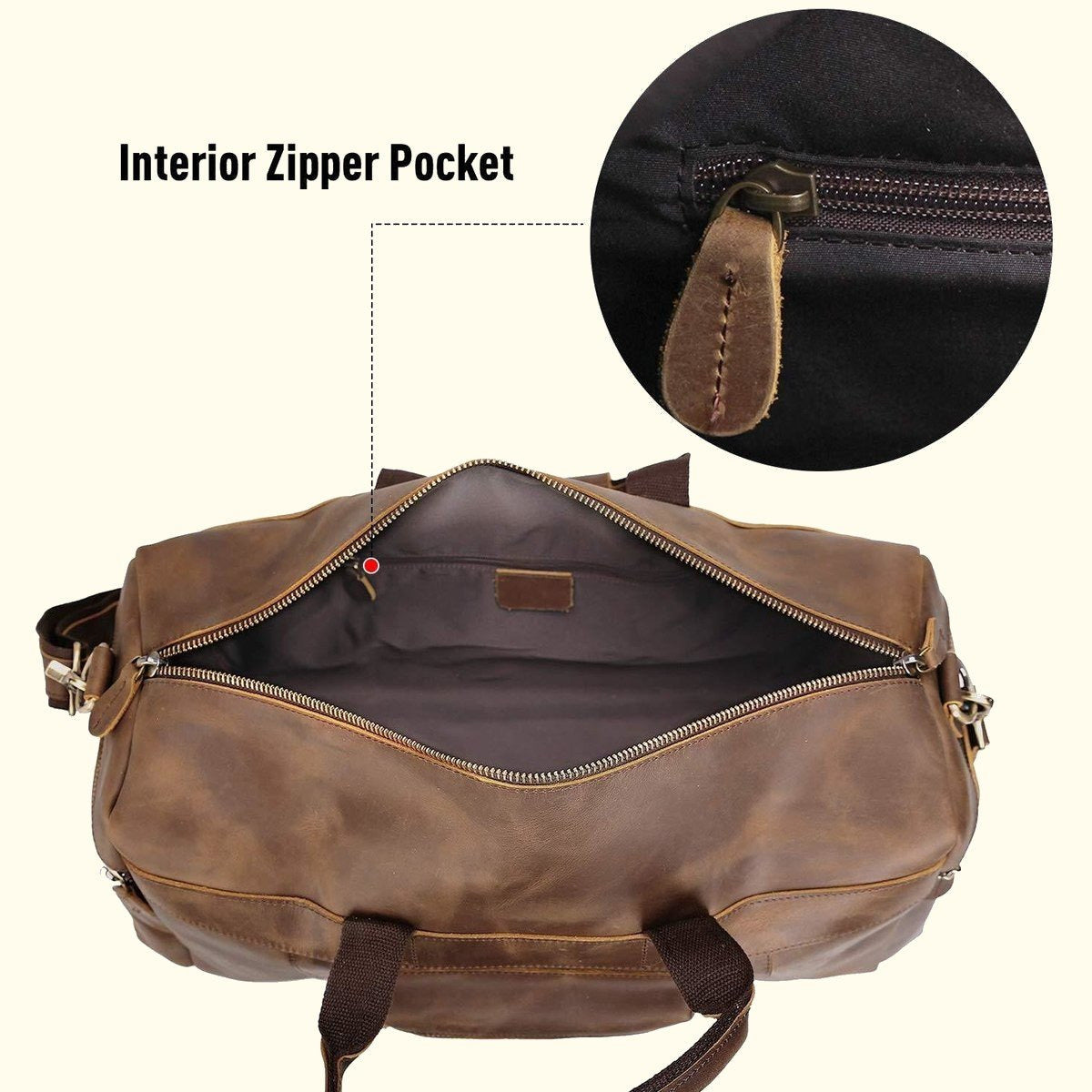 Full Grain Cowhide Leather Duffel Bag