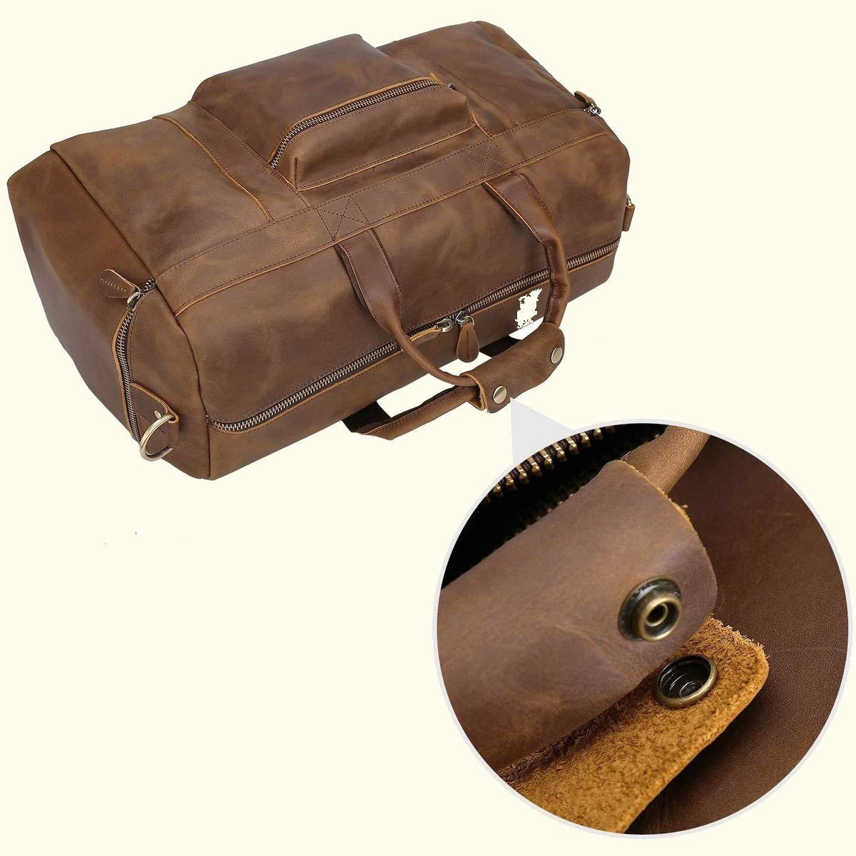 Full Grain Cowhide Leather Duffel Bag