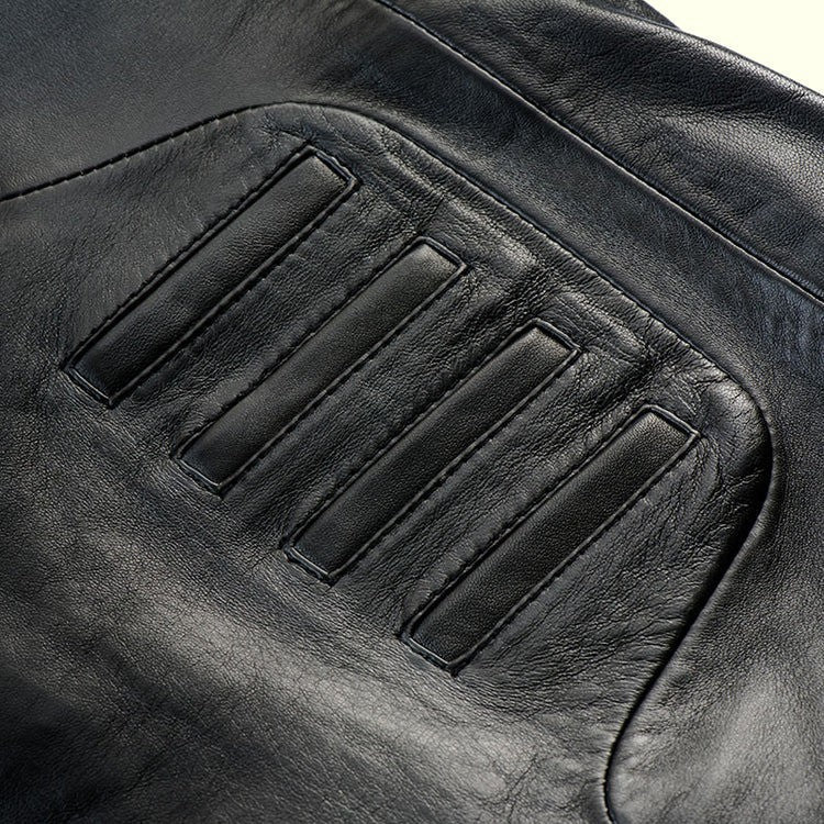 Genuine leather coat (long) blazer
