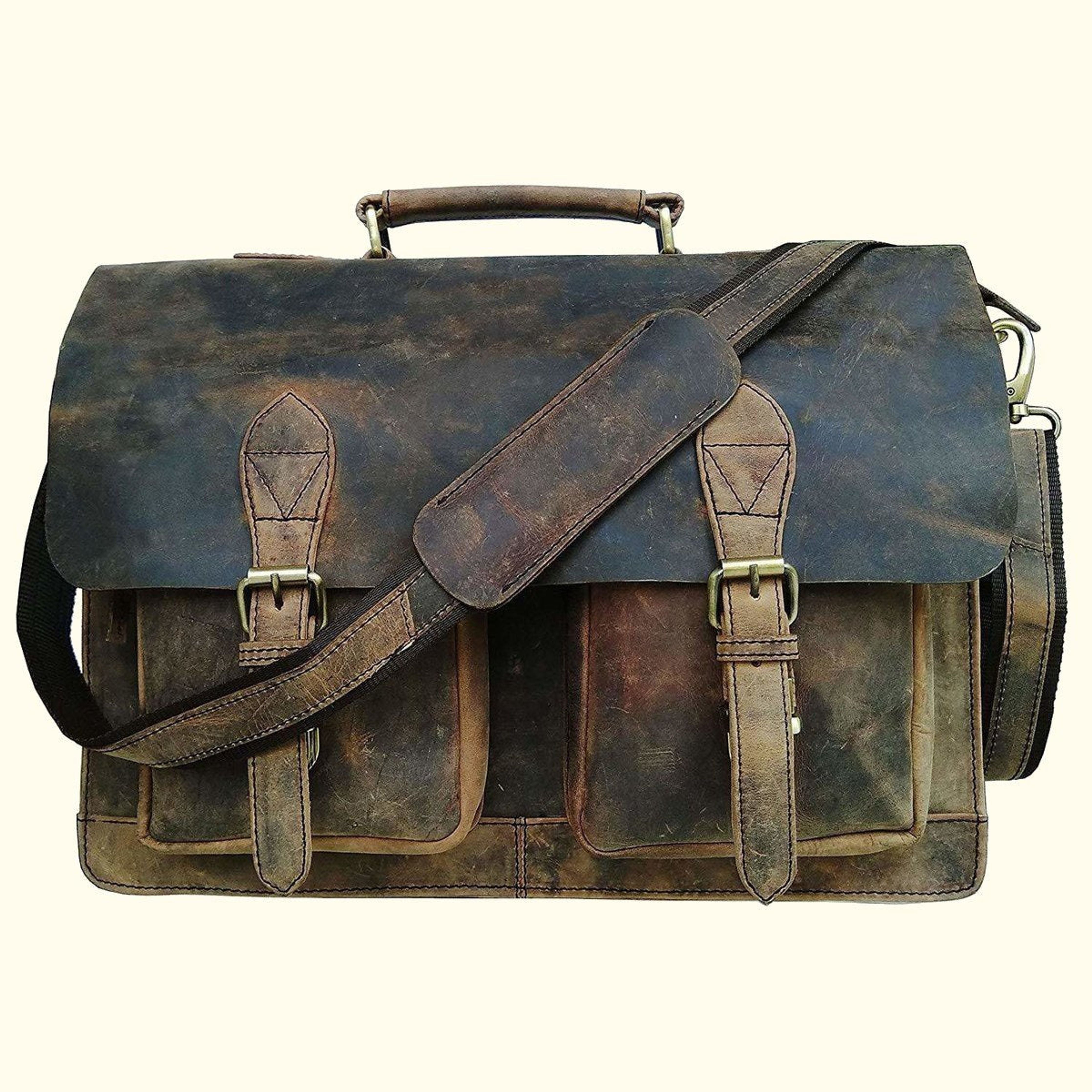 Retro Buffalo Leather Briefcase