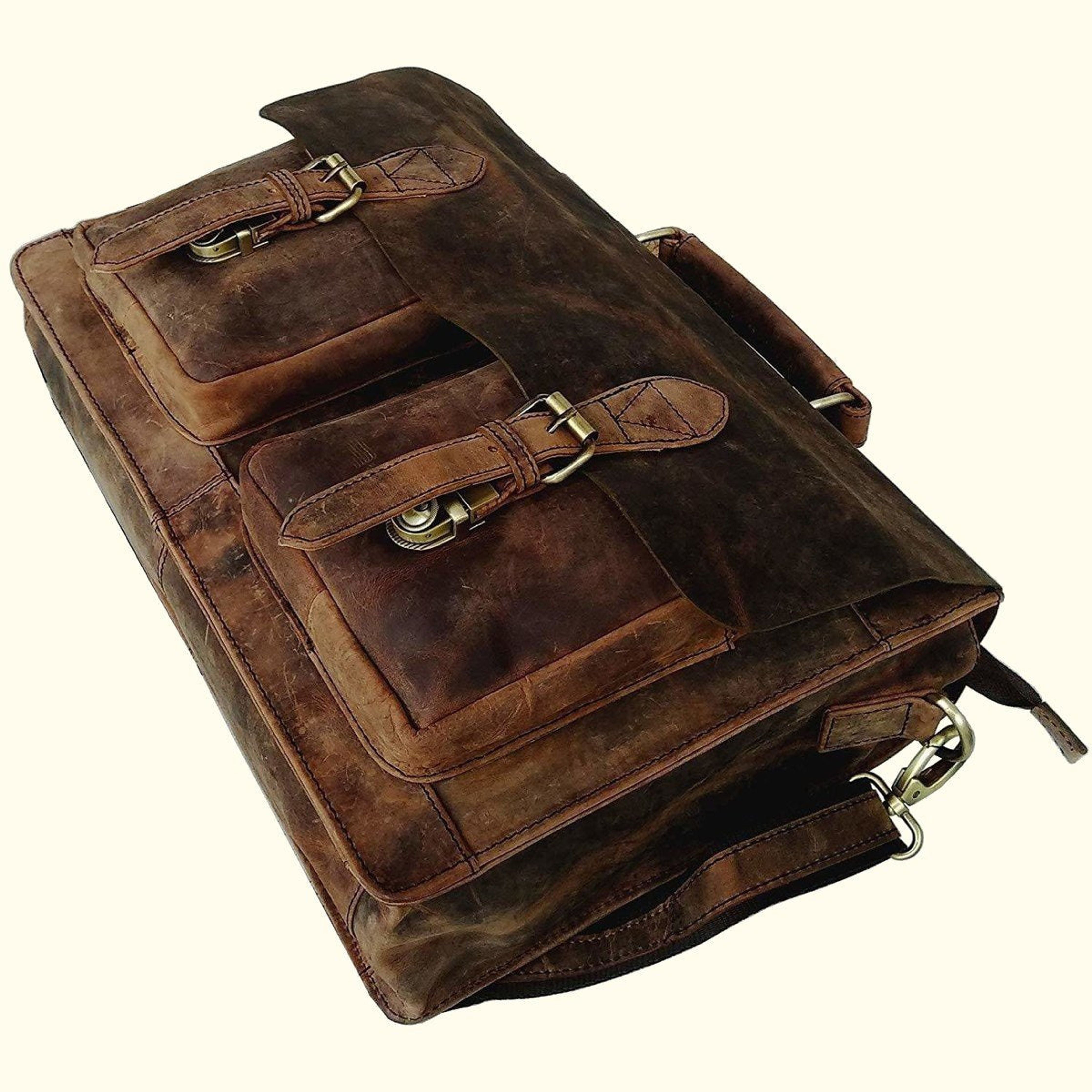 Retro Buffalo Leather Briefcase