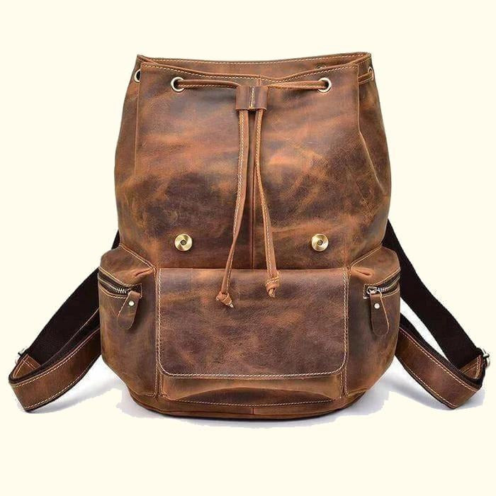16" Crazy Horse Water Buffalo Leather Backpack