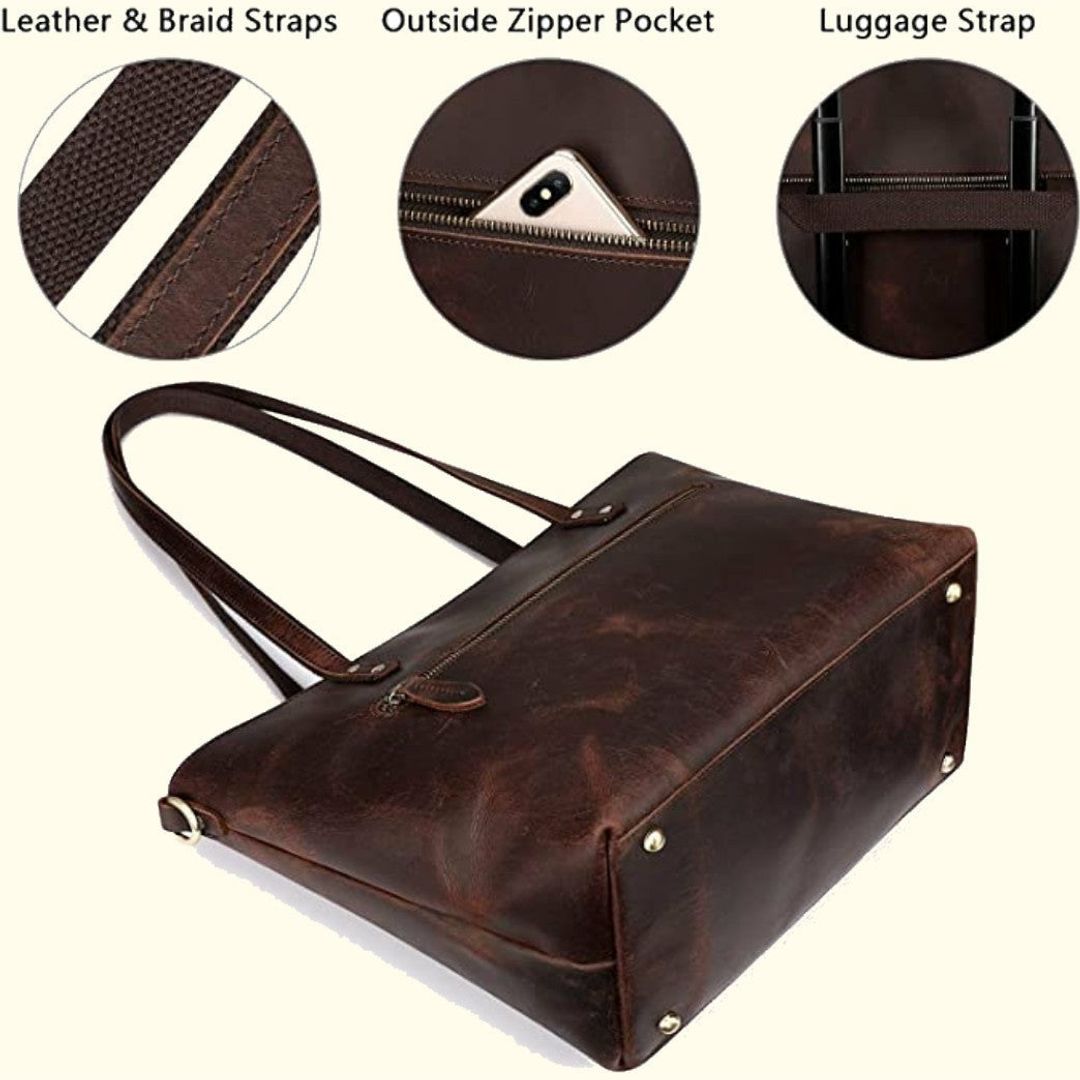 Crazy Horse Buffalo Leather Messenger Bag