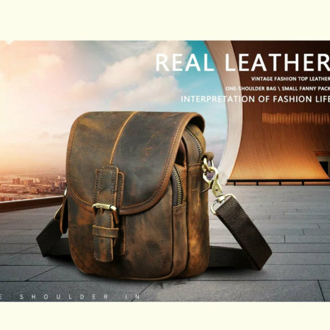 Zapopan Leather Messenger Pouch