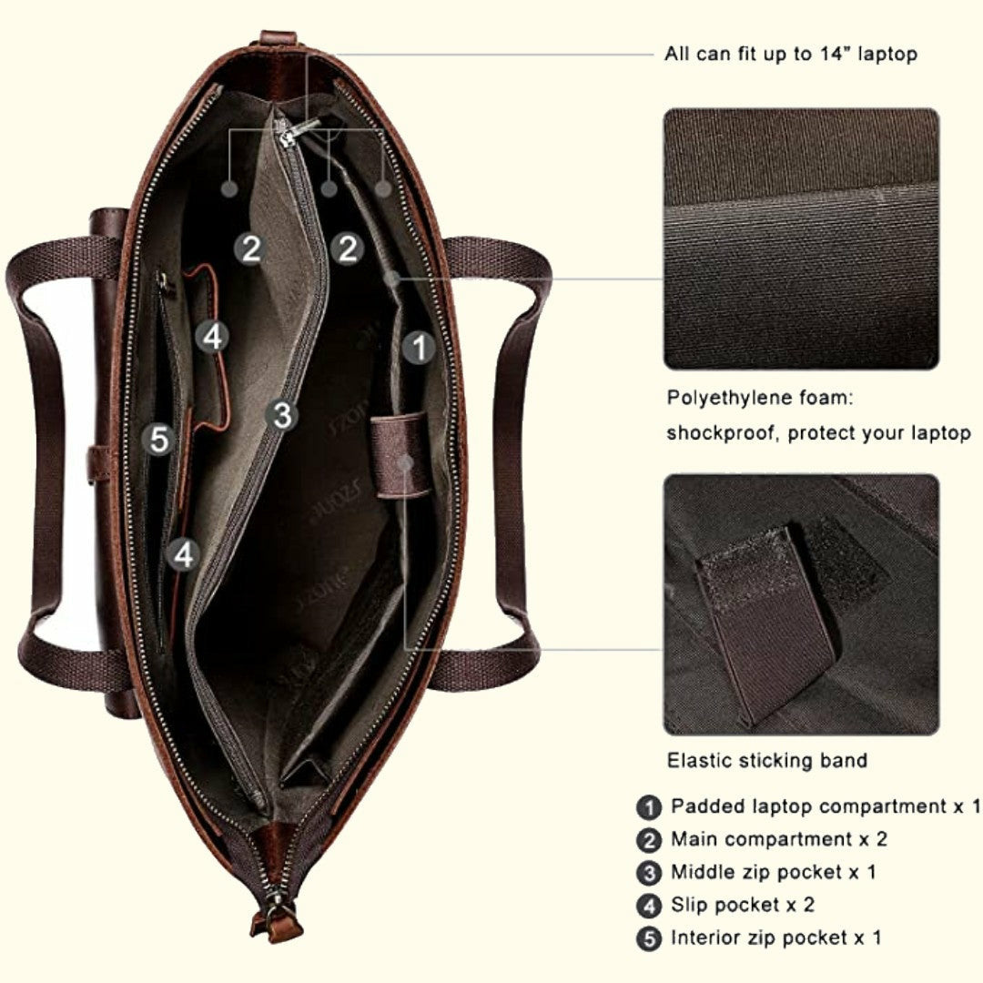 Crazy Horse Buffalo Leather Messenger Bag