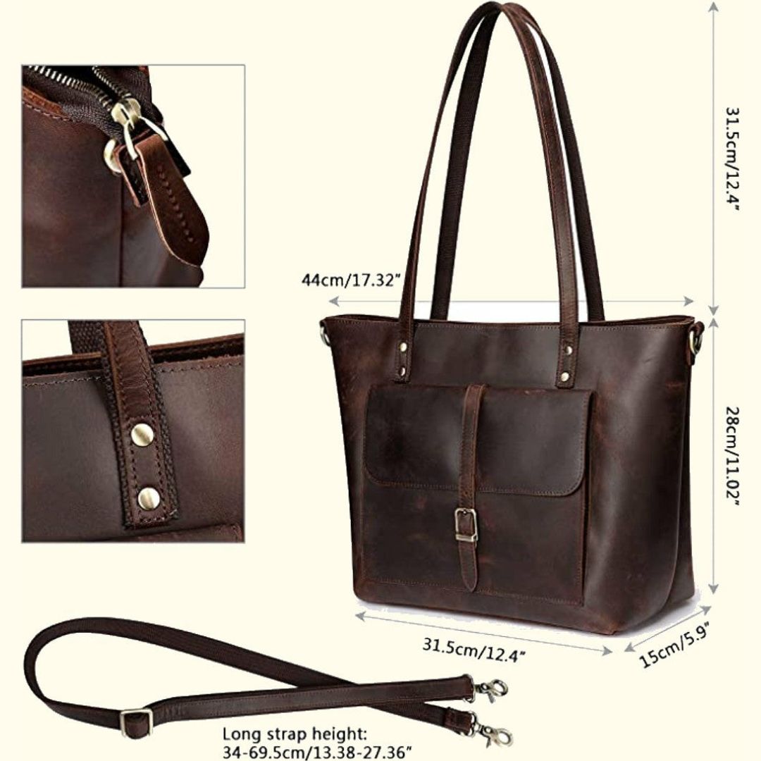 Crazy Horse Buffalo Leather Messenger Bag