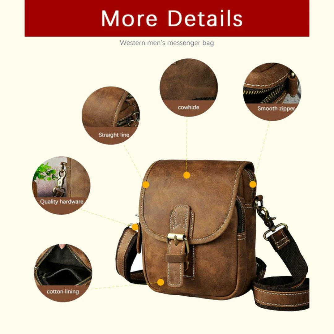 Zapopan Leather Messenger Pouch