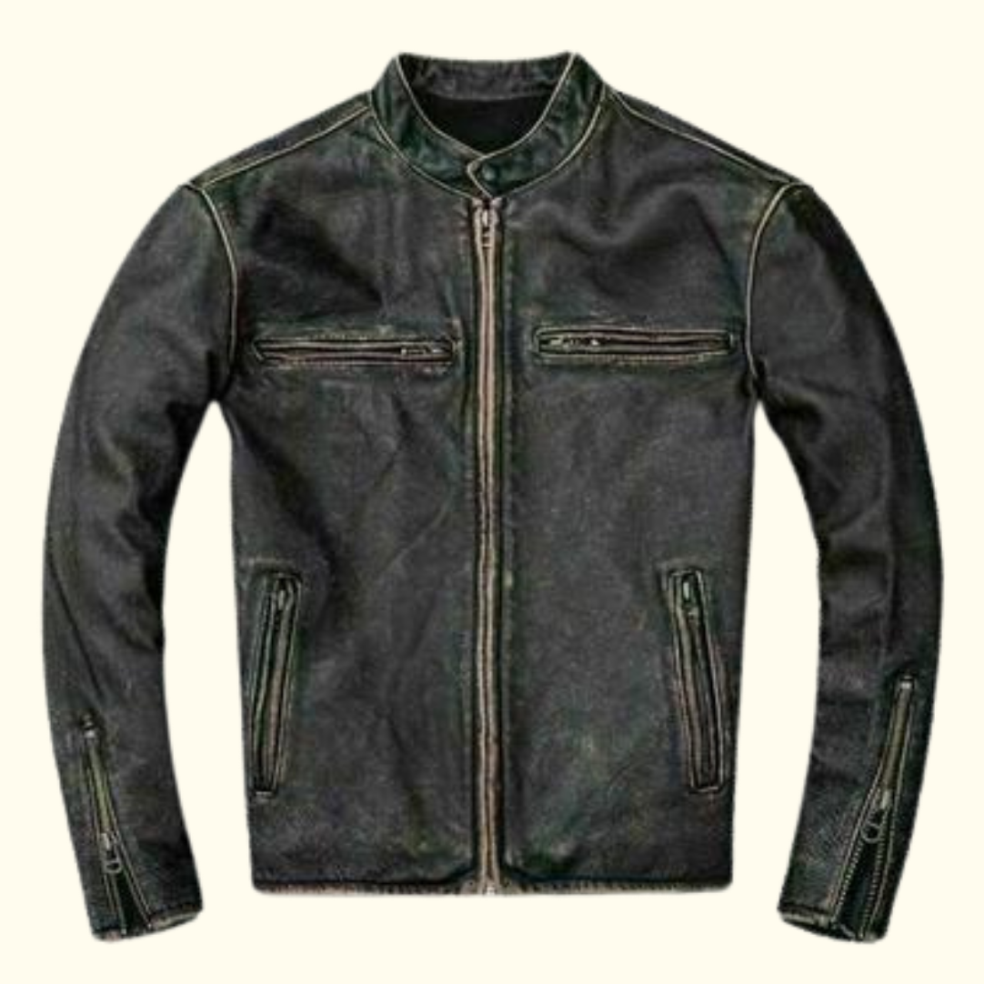 Distressed Cow Leather Jacket | James Leather