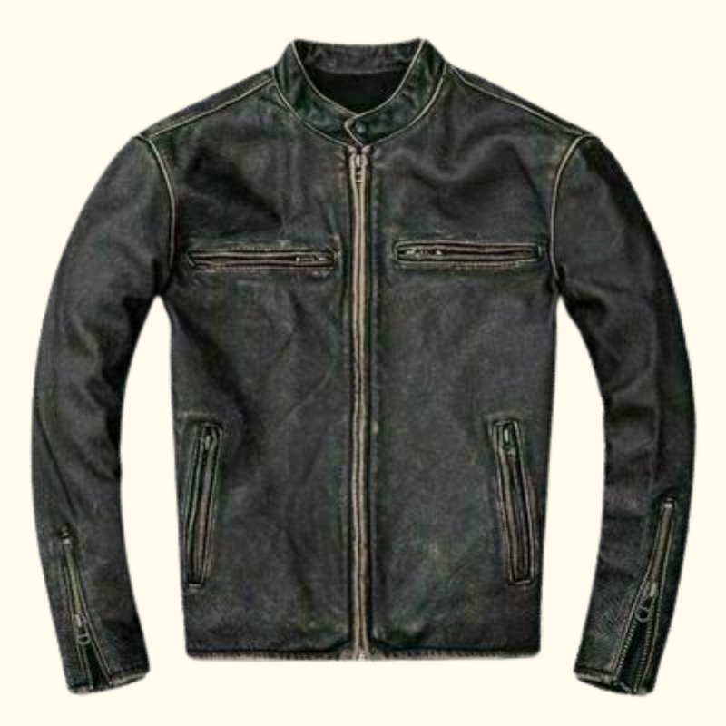 Distressed Cow Leather Jacket