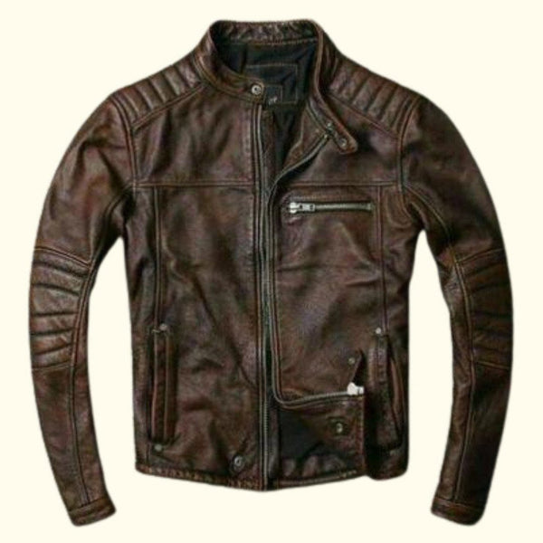 Steven Men's Cafe Racer Leather Jacket