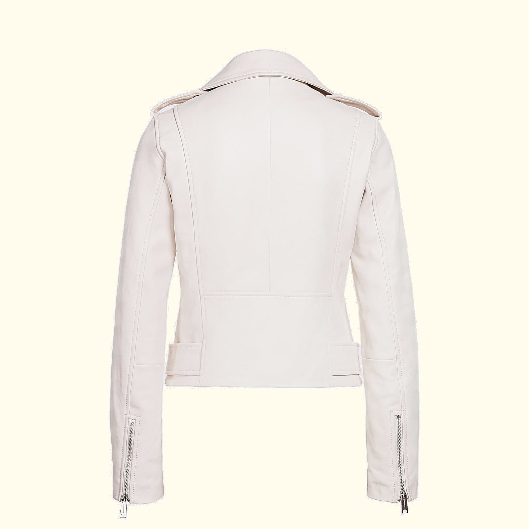 Savannah White Moto Women Leather Jacket