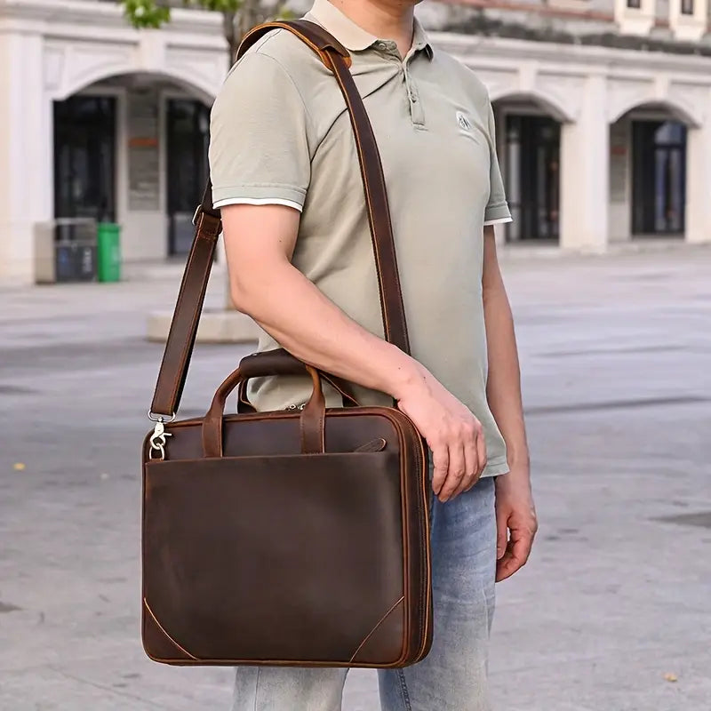 Expedition Crazy Horse Leather Messenger Bag