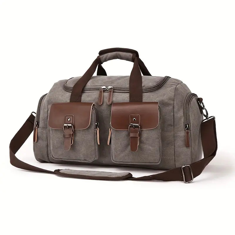 Heritage Large Canvas Leather Travel Duffle Bag