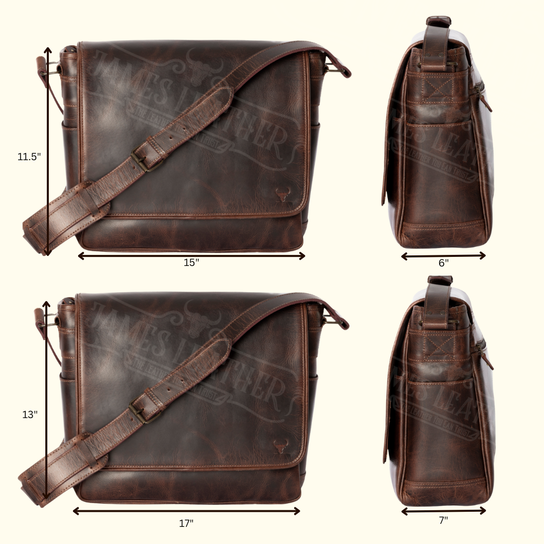 Wild West Buffalo Leather Messenger Bag