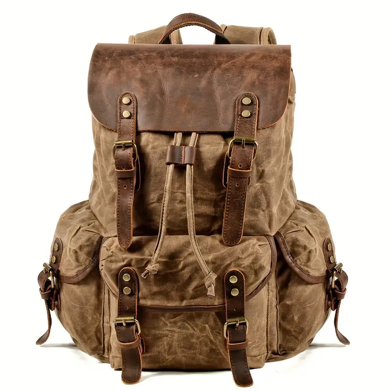 Canyon Adventure Canvas Leather Backpack