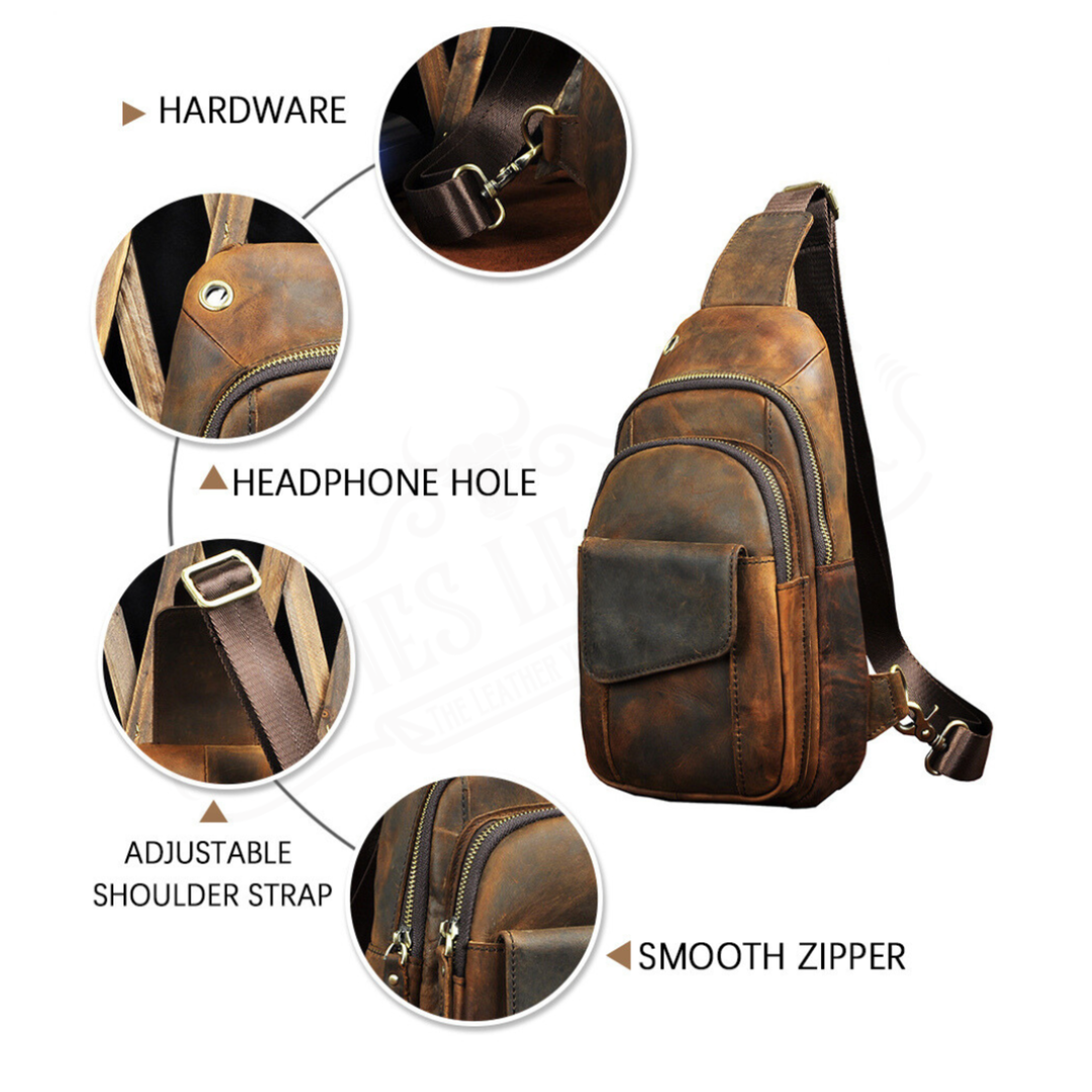 Cowhide Leather Sling Bag