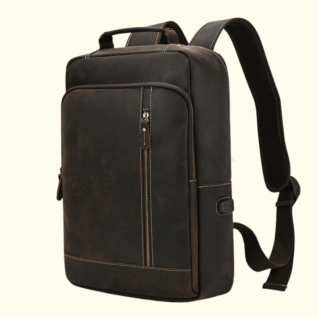 AetherWorn Journeyman Brown Cowhide Leather Backpack