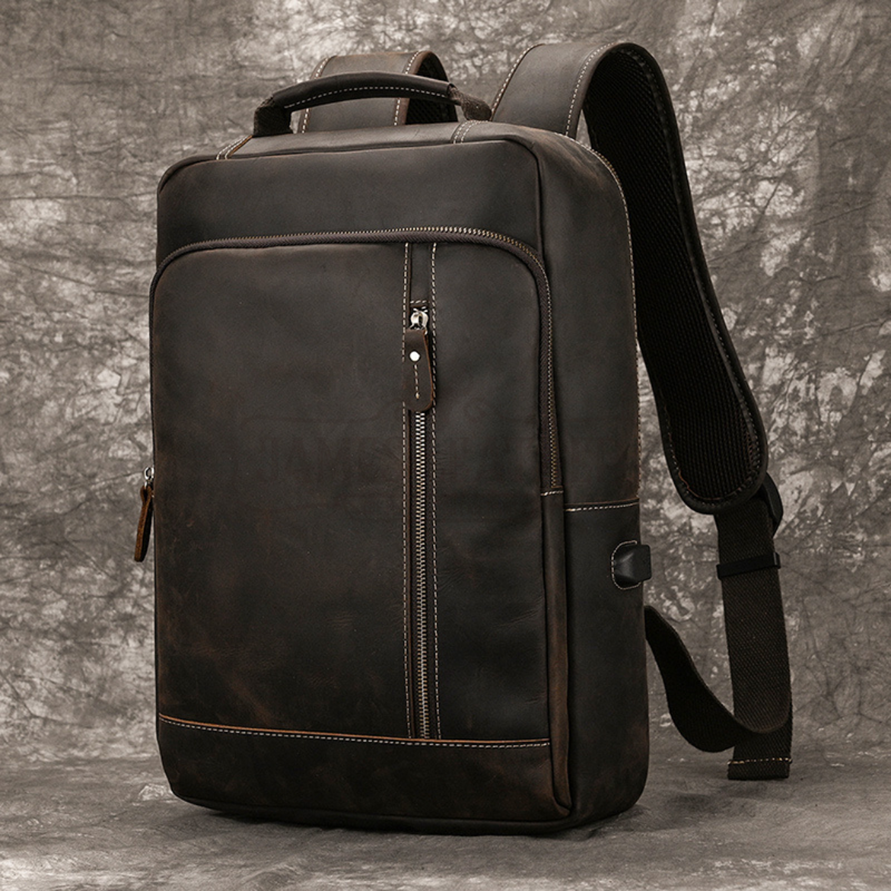 AetherWorn Journeyman Brown Cowhide Leather Backpack