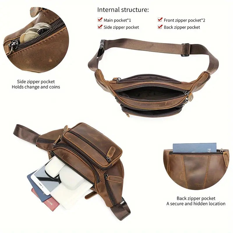 WanderVault | Vintage Leather Fanny Pack