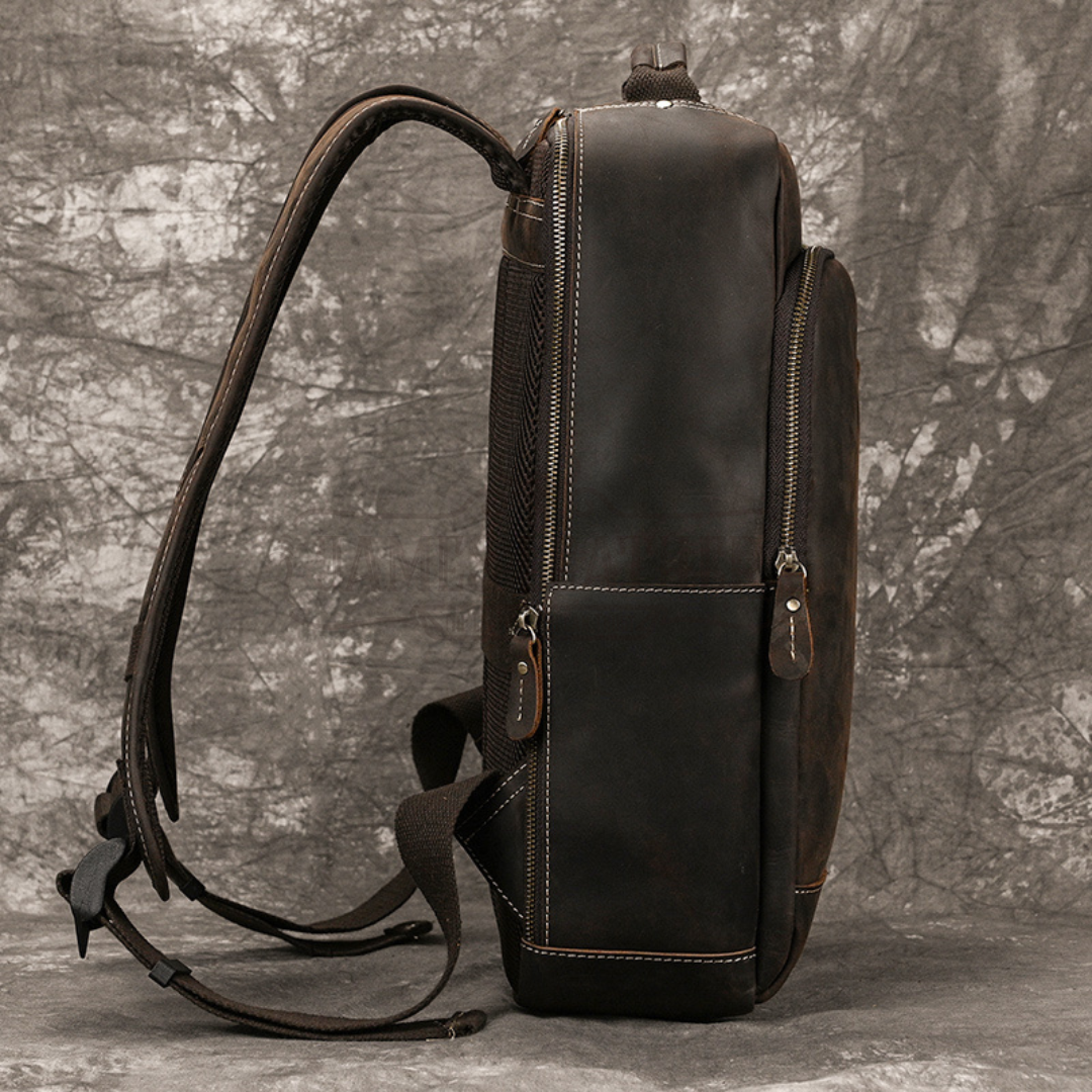 AetherWorn Journeyman Brown Cowhide Leather Backpack