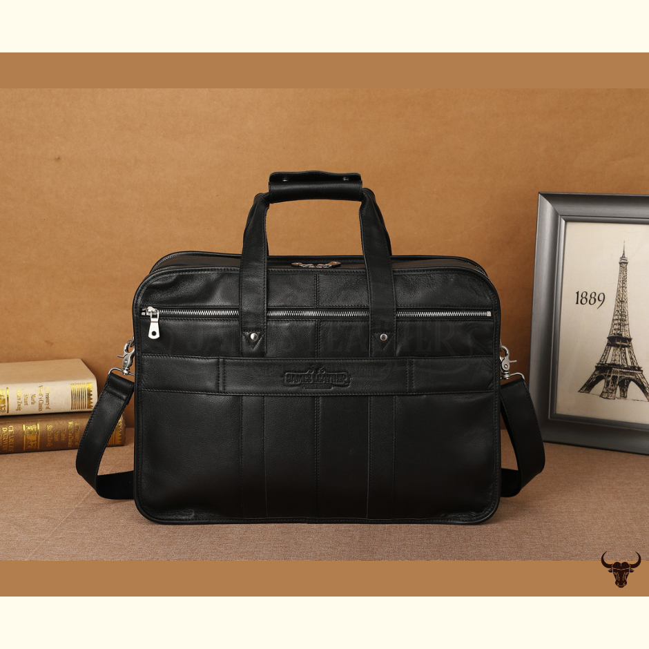 Large Full Grain Leather Laptop Briefcase