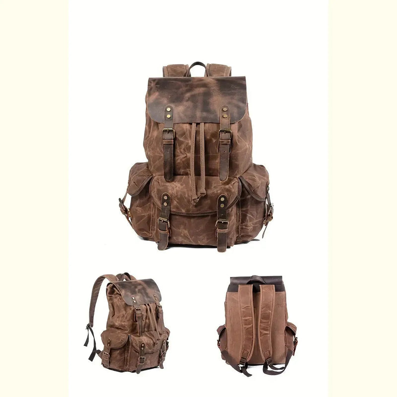 Canyon Adventure Canvas Leather Backpack