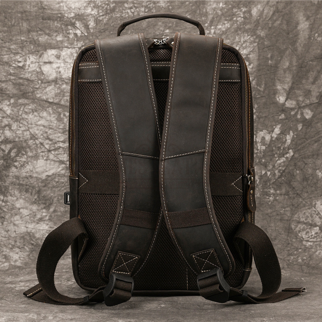 AetherWorn Journeyman Brown Cowhide Leather Backpack